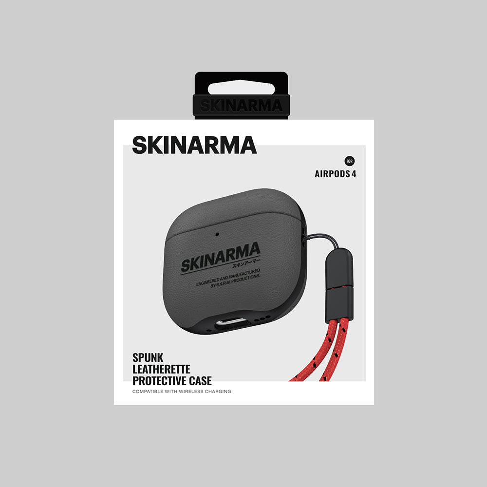 Apple Airpods 4 Kılıf Skinarma PU Deri Tasarım Spunk Kılıf Koyu Yeşil