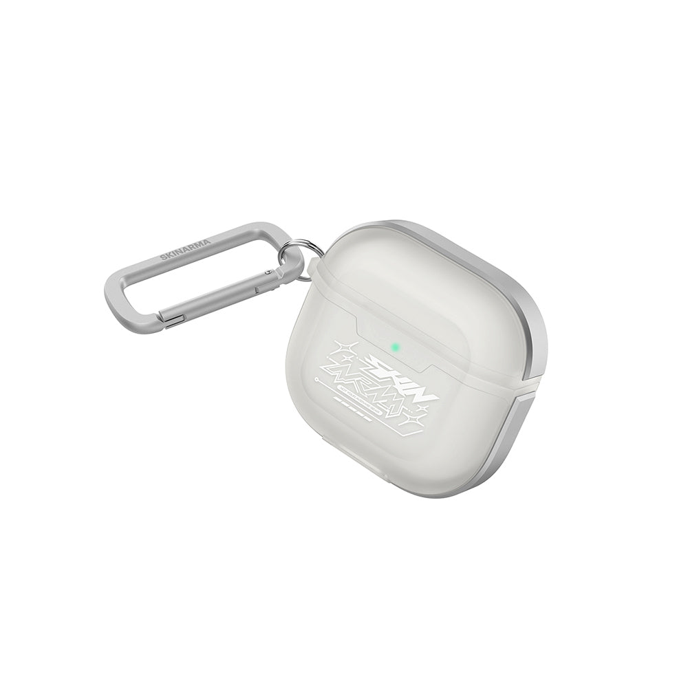 Apple Airpods 4 Kılıf Skinarma Transparan Mat Tasarım Kinzoku Kılıf Beyaz