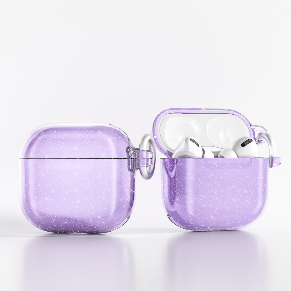 Apple Airpods 4 Zore Allstar Airbag 32 Shining Glitter Transparent Colorful Case Purple