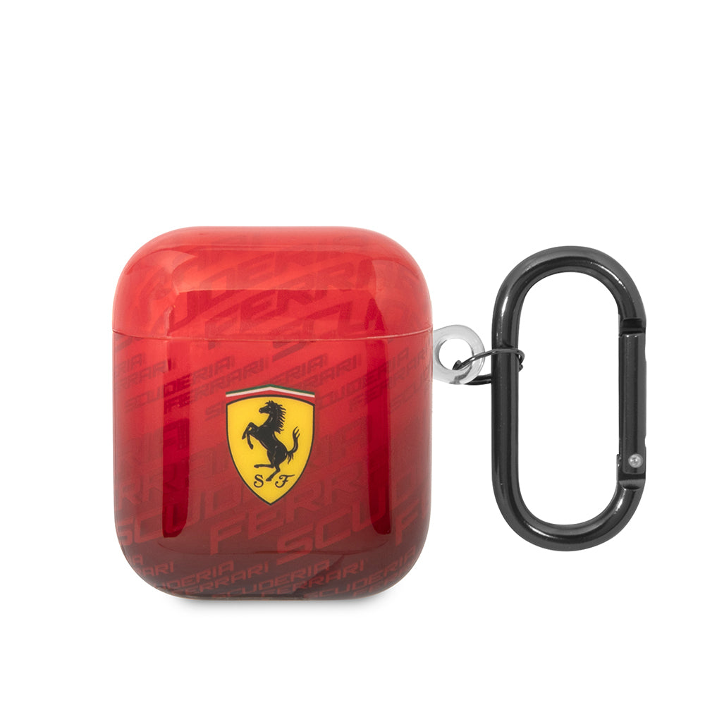 Apple Airpods Case Ferrari Original Licensed IML Printed Classic Logo SF Patterned TPU Case Red