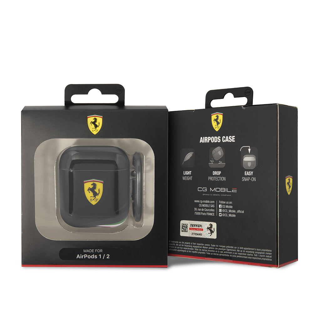 Apple Airpods Case Ferrari Original Licensed IML Printed Classic Logo TPU Case Red