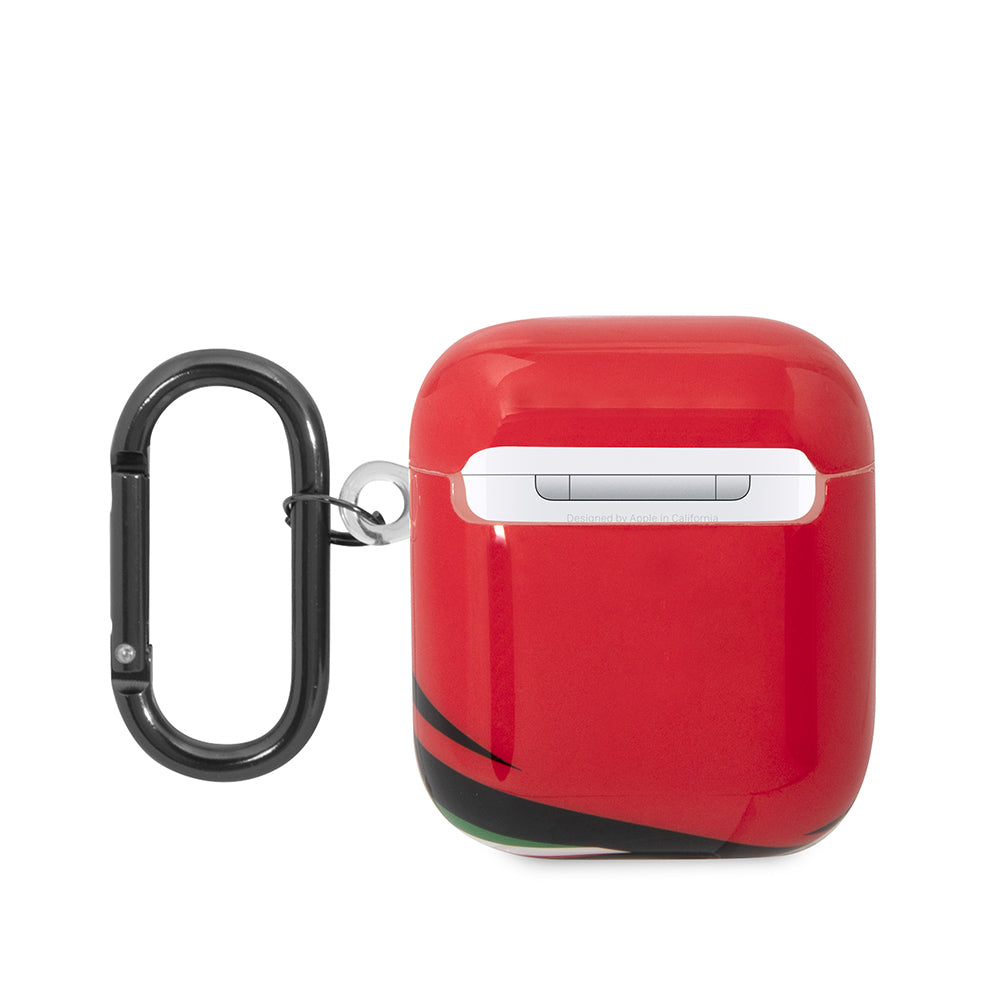 Apple Airpods Case Ferrari Original Licensed IML Printed Classic Logo TPU Case Red