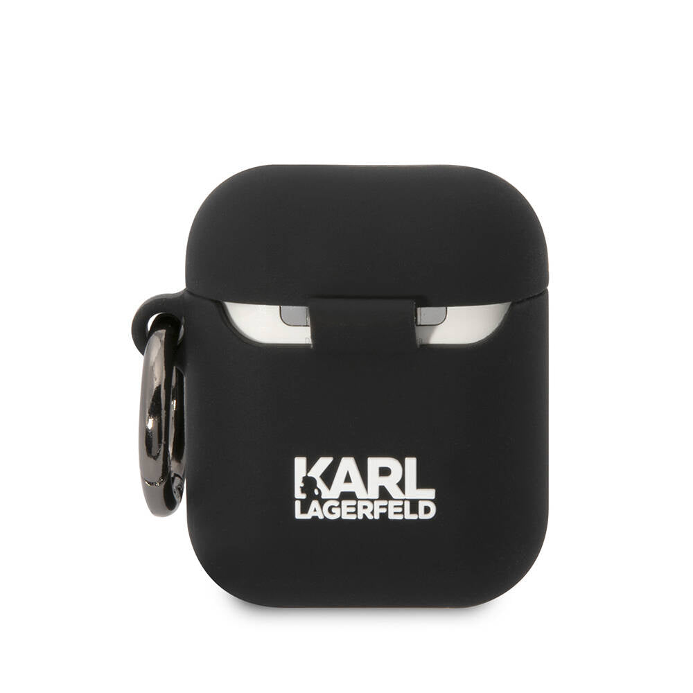 Apple Airpods Case Karl Lagerfeld Original Licensed Karl & Choupette 3D Silicone Cover Black