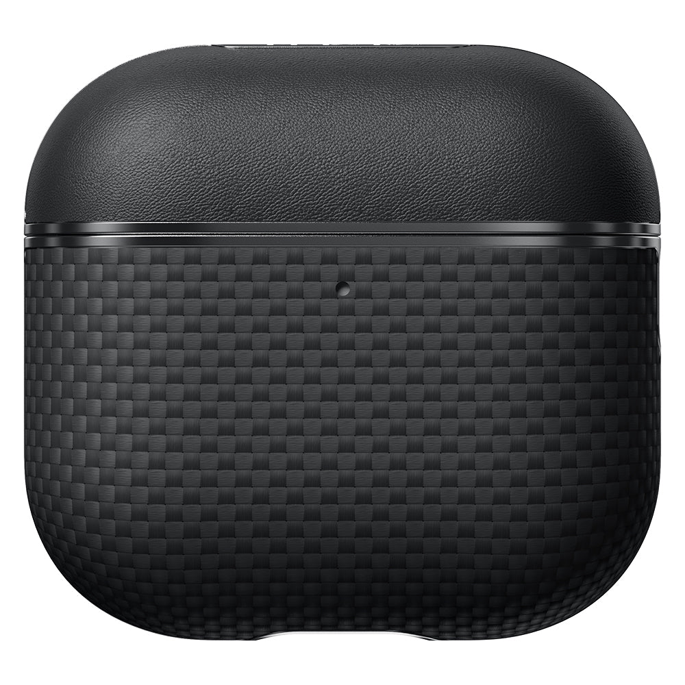 Apple Airpods Pro 2 Kılıf 1500D Aramid Fiber Pitaka Ultra-Slim Classic Serisi Black-Grey Twill Kapak Siyah-Gri