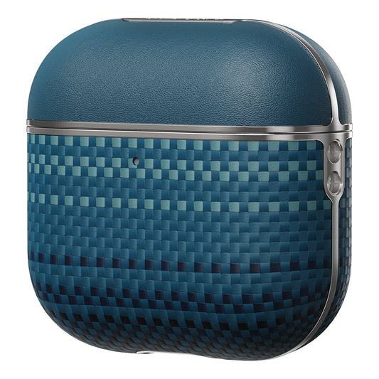 Apple Airpods Pro 2 Kılıf Aramid Fiber Pitaka Tactile Woven Sunset-Moonrise Serisi Kapak Mavi