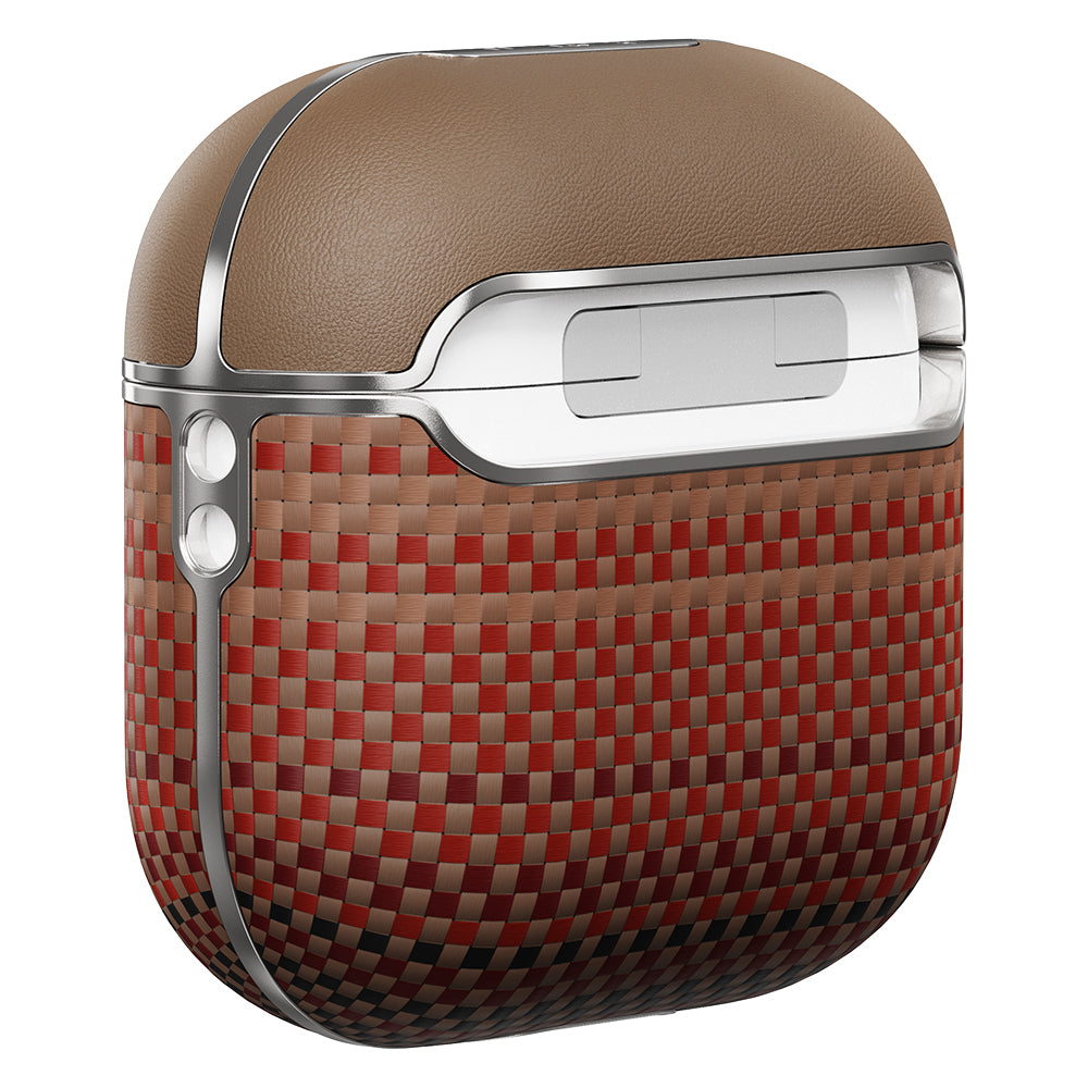 Apple Airpods Pro 2 Case Aramid Fiber Pitaka Tactile Woven Sunset-Moonrise Series Cover Brown