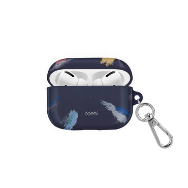 Apple Airpods Pro Kılıf Fırça Boya Desenli Coehl Reverie Kapak Mavi