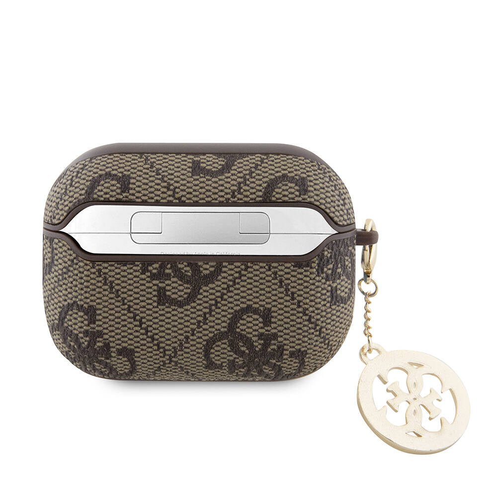 Apple Airpods Pro 2 Case Guess Original Licensed 4G Patterned Stone 4G Ornamental Chain Cover Brown