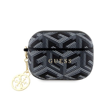 Apple Airpods Pro 2 Kılıf Guess Orjinal Lisanslı G Cube Desenli 4G Süs Zincirli Kapak Kahverengi