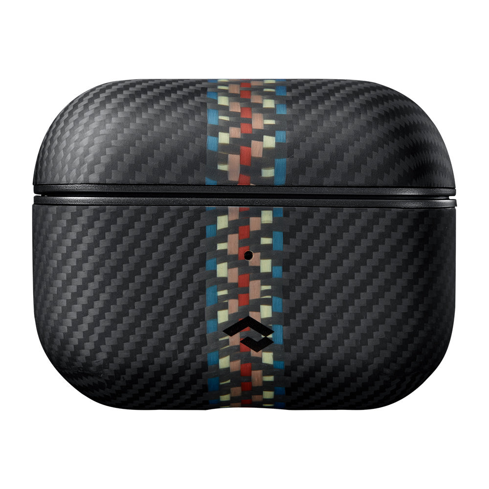 Apple Airpods Pro 2 Kılıf M-safe Şarj Özellikli 600D Aramid Fiber Pitaka Orchestra Serisi Rhapsody Kılıf Siyah-Mavi