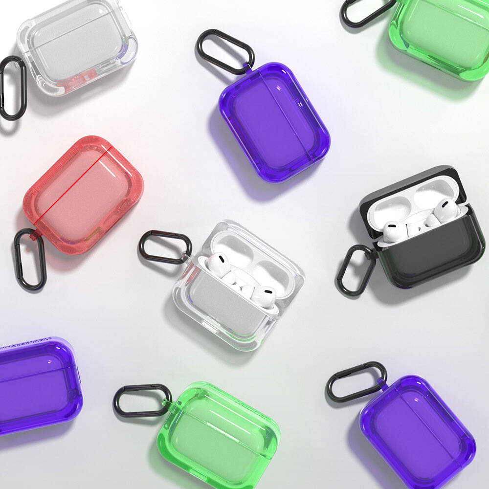 Apple Airpods Pro 2 Case Transparent Jelly Design Youngkit Candy Series Case Red