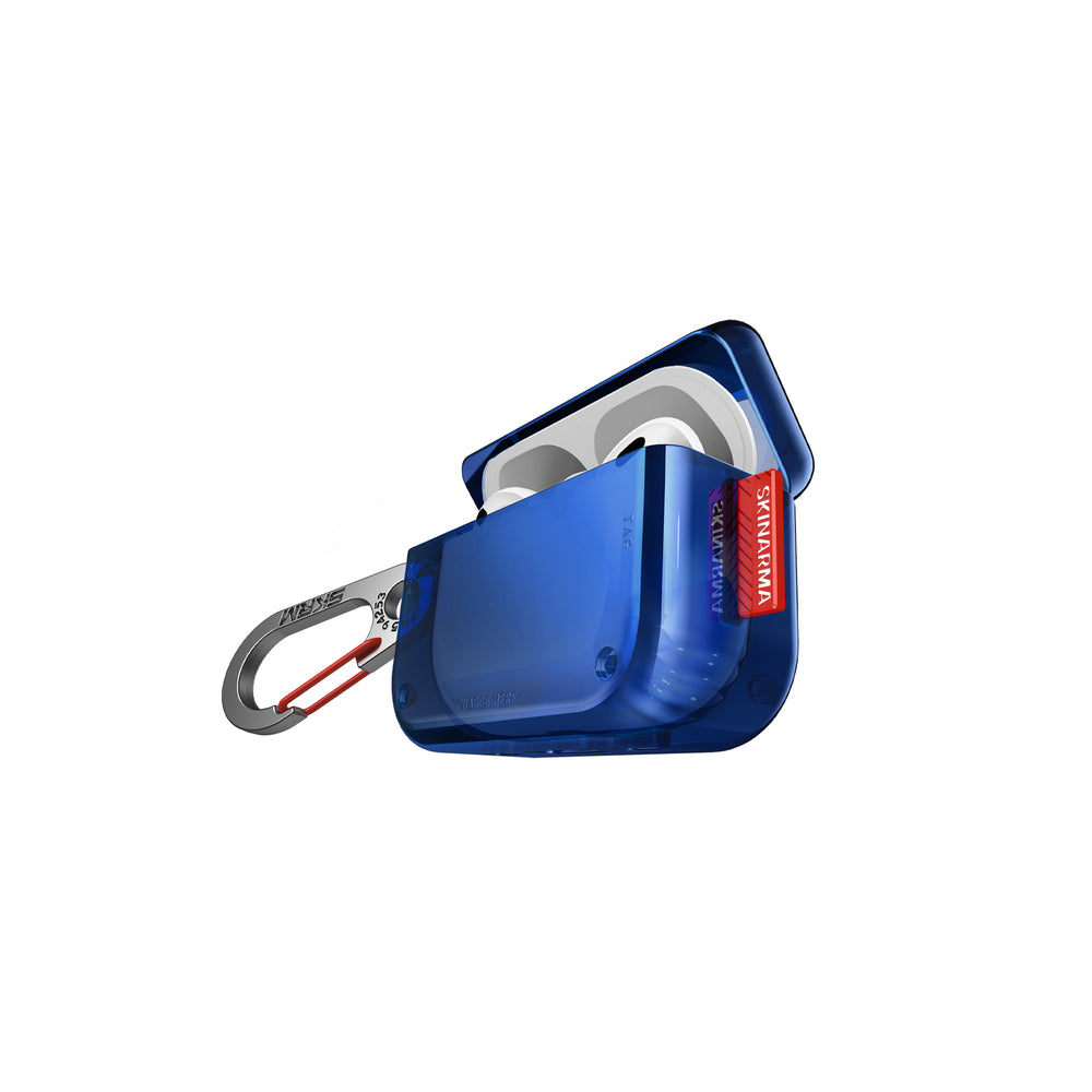 Apple Airpods Pro 2 Case SkinArma Transparent Color Airbag Design Saido Case Navy Blue