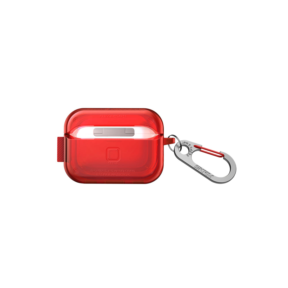 Apple Airpods Pro 2 Case SkinArma Transparent Color Airbag Design Saido Case Red