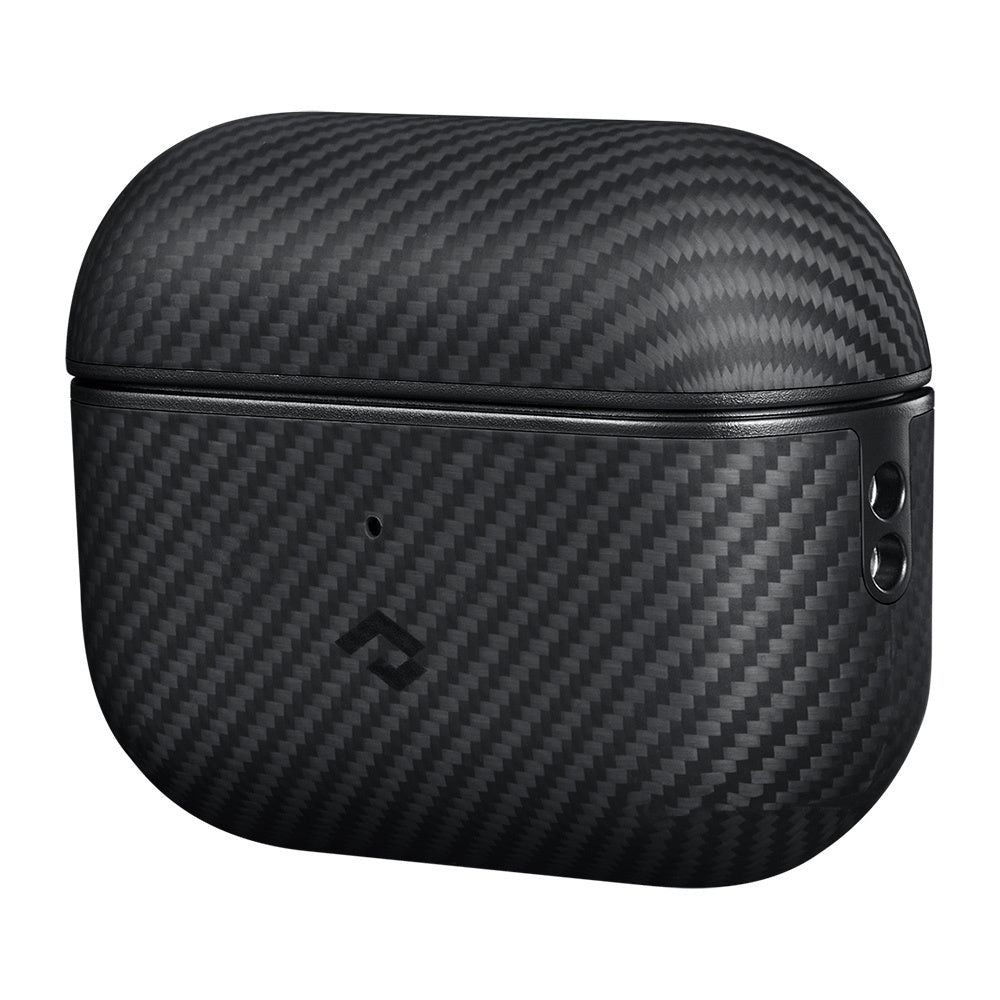Apple Airpods Pro Kılıf M-safe Şarj Özellikli 600D Aramid Fiber Pitaka Classic Serisi Black-Grey Twill Kılıf Siyah-Gri