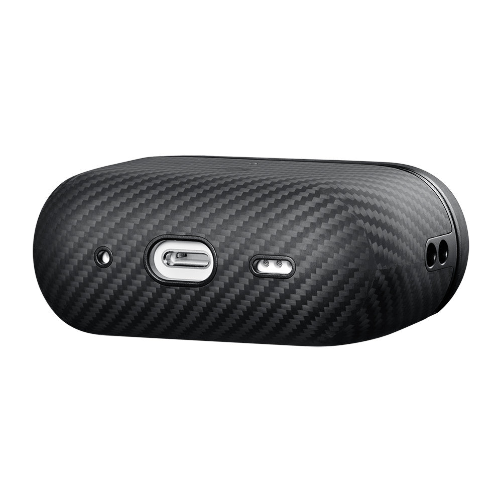 Apple Airpods Pro Kılıf M-safe Şarj Özellikli 600D Aramid Fiber Pitaka Classic Serisi Black-Grey Twill Kılıf Siyah-Gri
