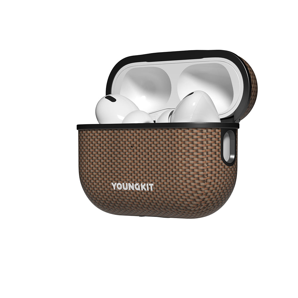 Apple Airpods Pro Case M-Safe Charging Feature Aramid Fiber Youngkit 1500D Kevlar Extreme Wing Series Cover Black