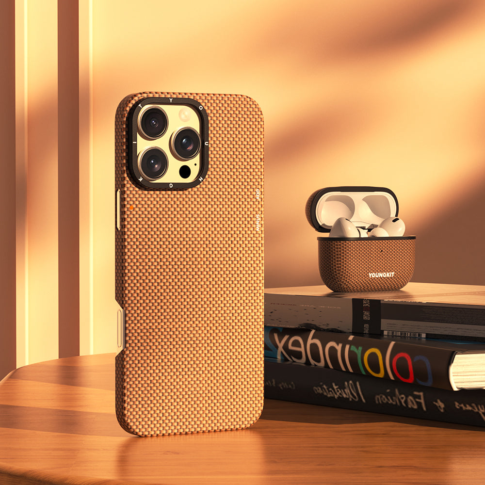 Apple Airpods Pro Kılıf M-safe Şarj Özellikli Aramid Fiber Youngkit 1500D Kevlar Extreme Wing Serisi Kapak Siyah