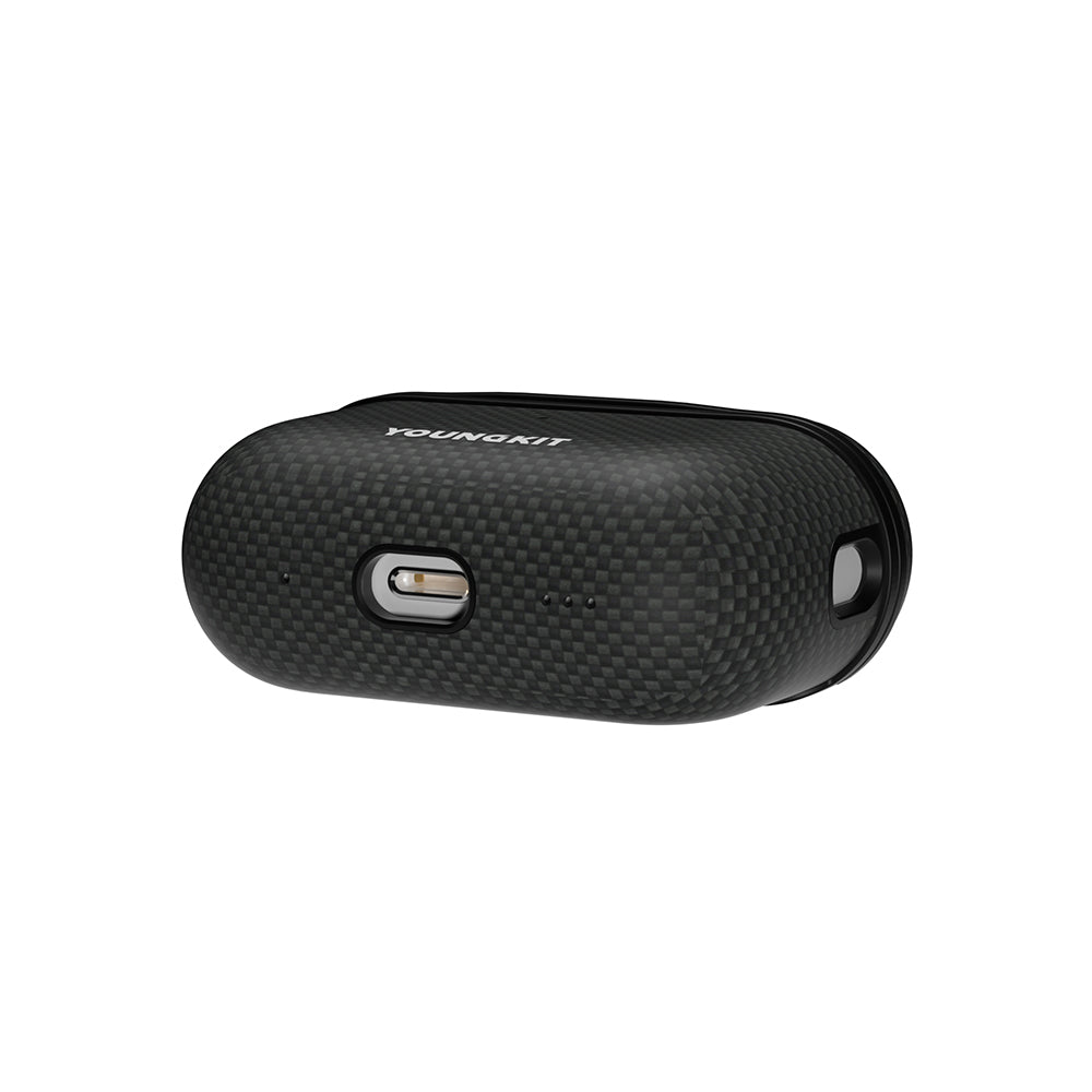 Apple Airpods Pro Case M-Safe Charging Feature Aramid Fiber Youngkit 1500D Kevlar Extreme Wing Series Cover Black