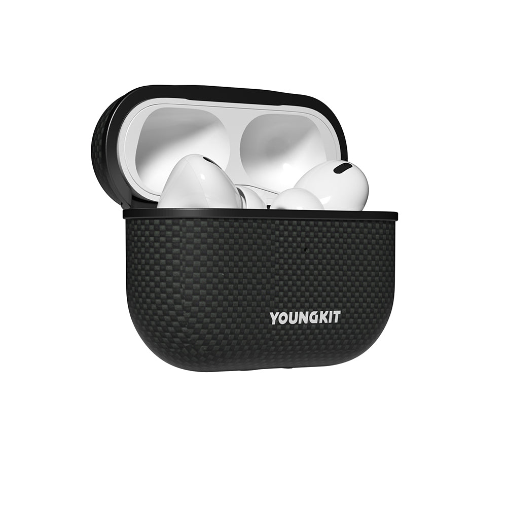 Apple Airpods Pro Case M-Safe Charging Feature Aramid Fiber Youngkit 1500D Kevlar Extreme Wing Series Cover Black