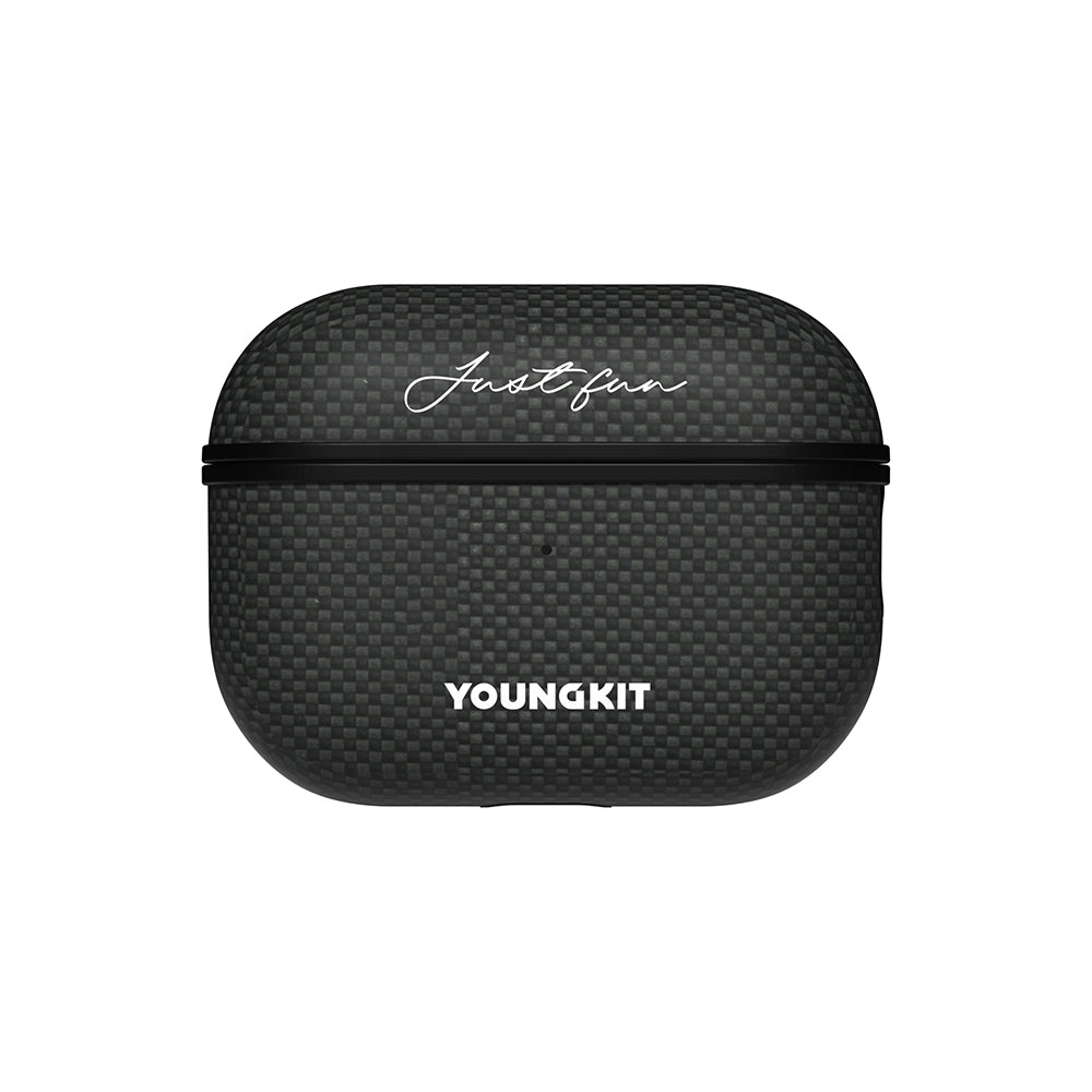 Apple Airpods Pro Case M-Safe Charging Feature Aramid Fiber Youngkit 1500D Kevlar Extreme Wing Series Cover Black