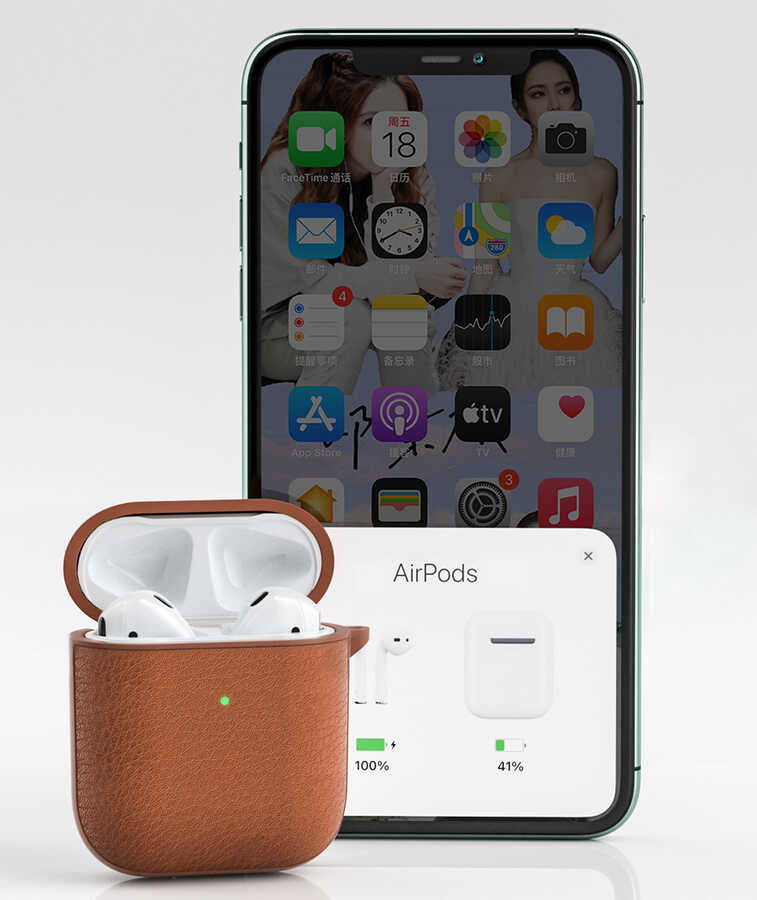 Apple Airpods Pro Case Wiwu Calfskin Case Brown