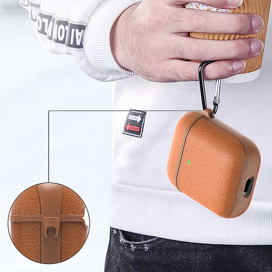 Apple Airpods Pro Case Wiwu Calfskin Case Brown