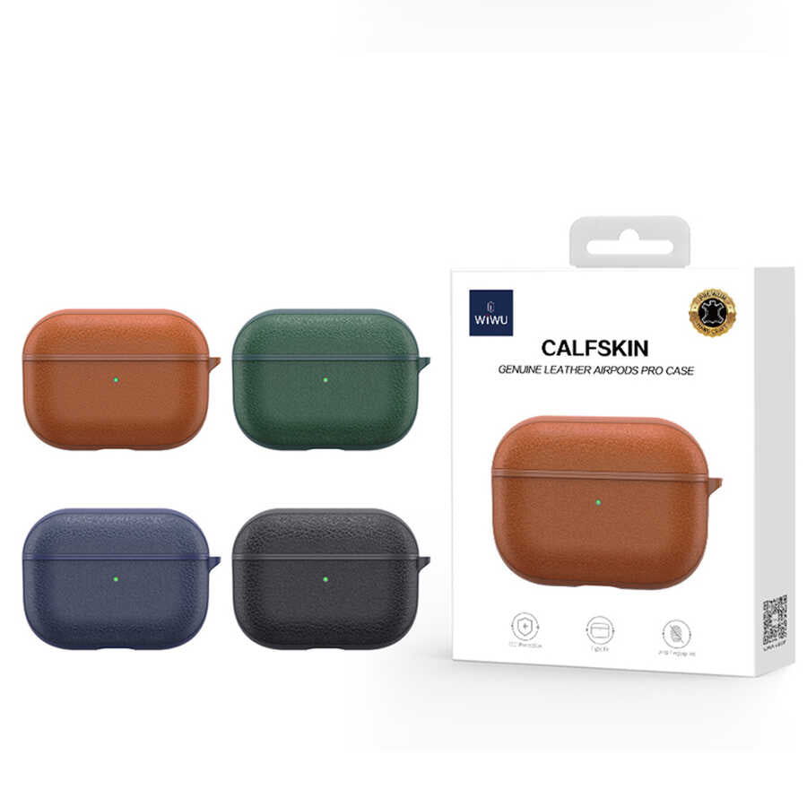 Apple Airpods Pro Case Wiwu Calfskin Case Brown