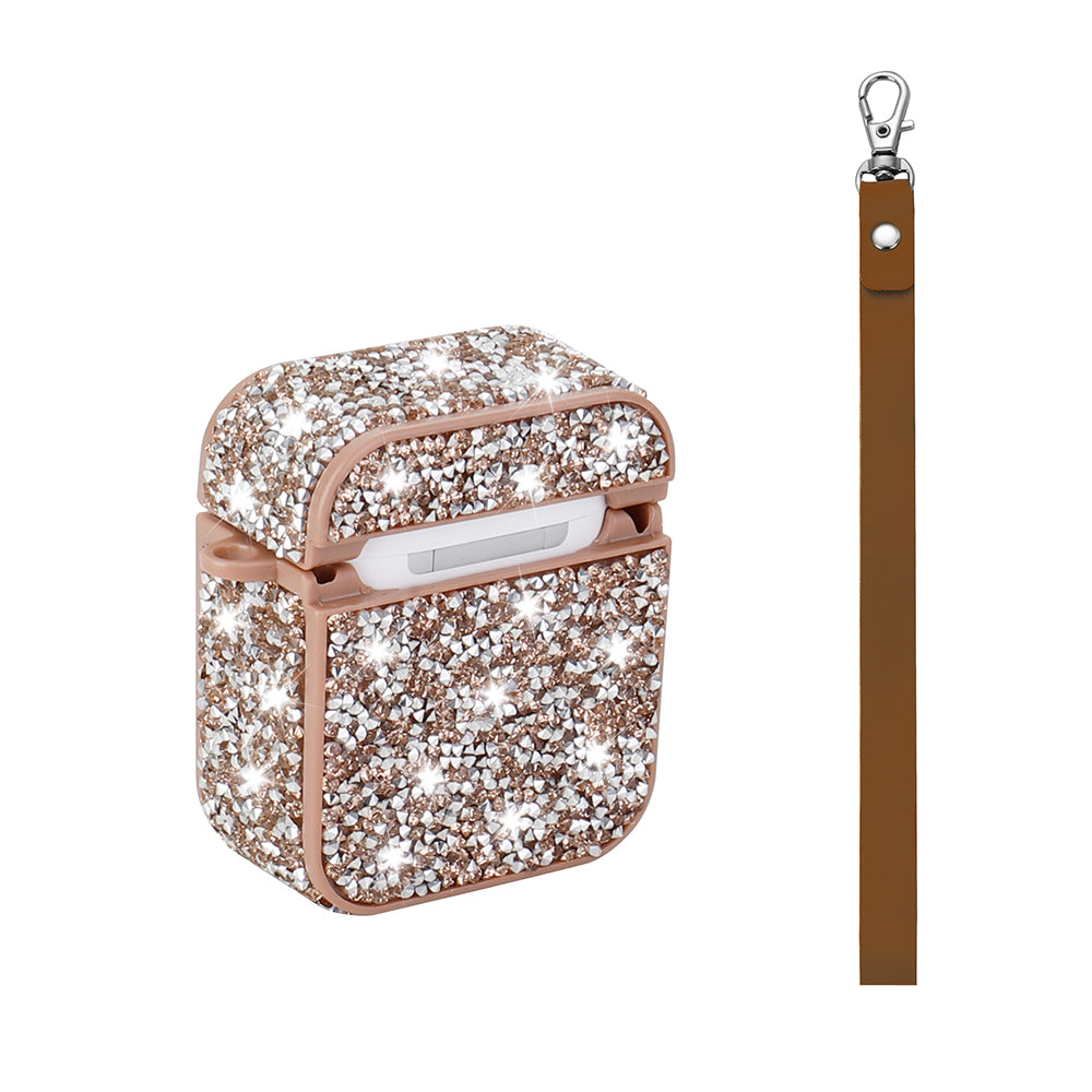 Apple Airpods Zore Airbag 45 Bilek Askı Aparatlı Simli Şeffaf Kılıf Pembe