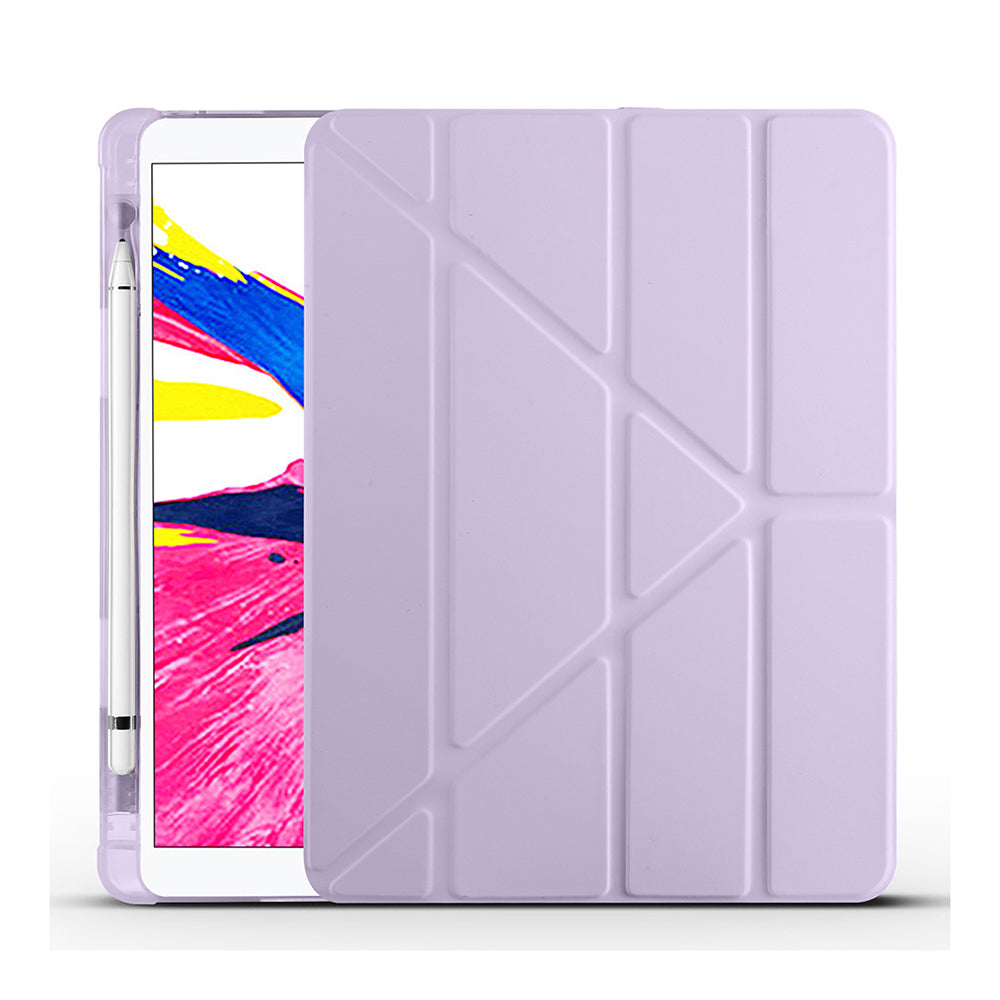 Apple iPad 10.2 2021 (9th Generation) Case Zore Tri Folding Stand Case with Pencil Compartment Lilac