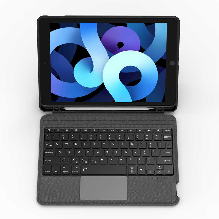 Apple iPad 10.2 2021 (9th Generation) Wiwu Mag Touch Keyboard Stand Case Black
