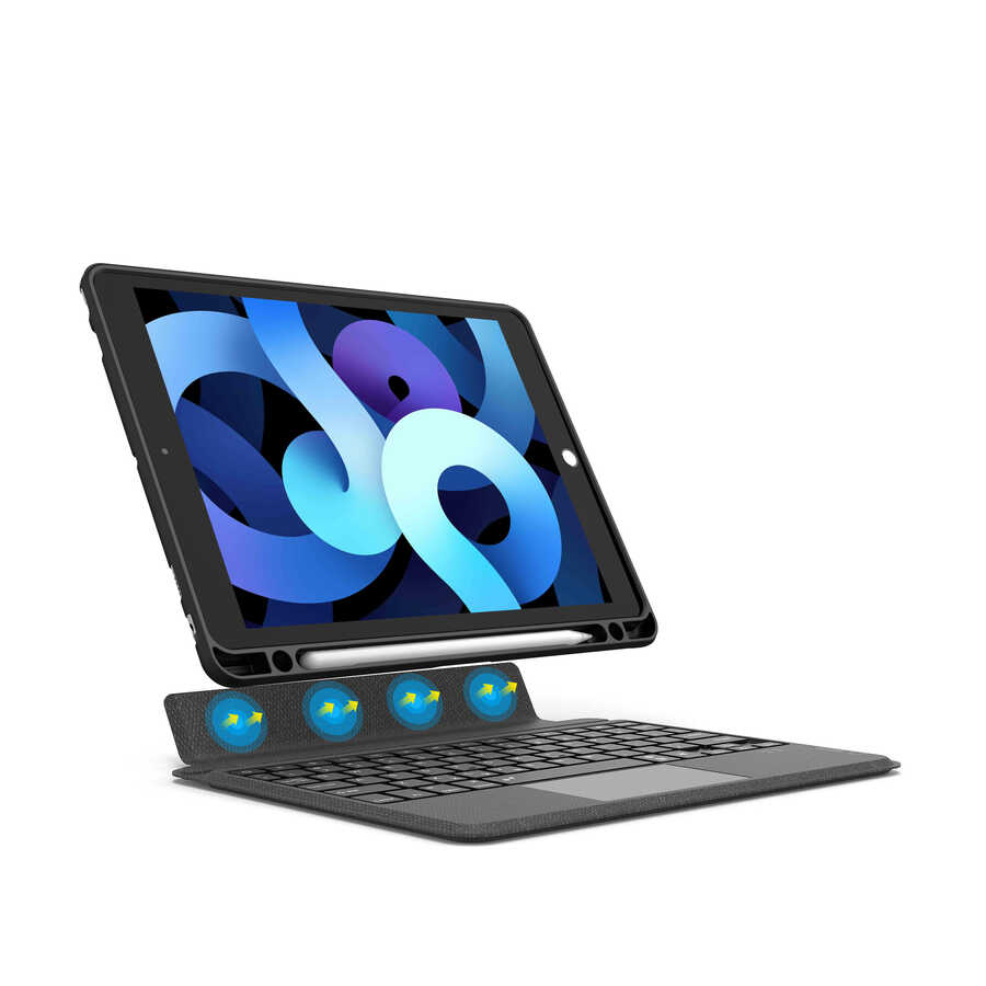 Apple iPad 10.2 2021 (9th Generation) Wiwu Mag Touch Keyboard Stand Case Black