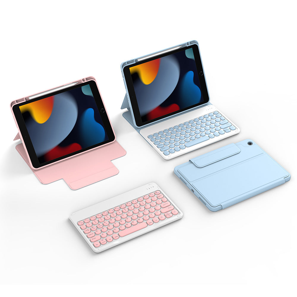Apple iPad 10.2 2021 (9th Generation) Wiwu Protective Keyboard Case with Hidden Pen Compartment Blue