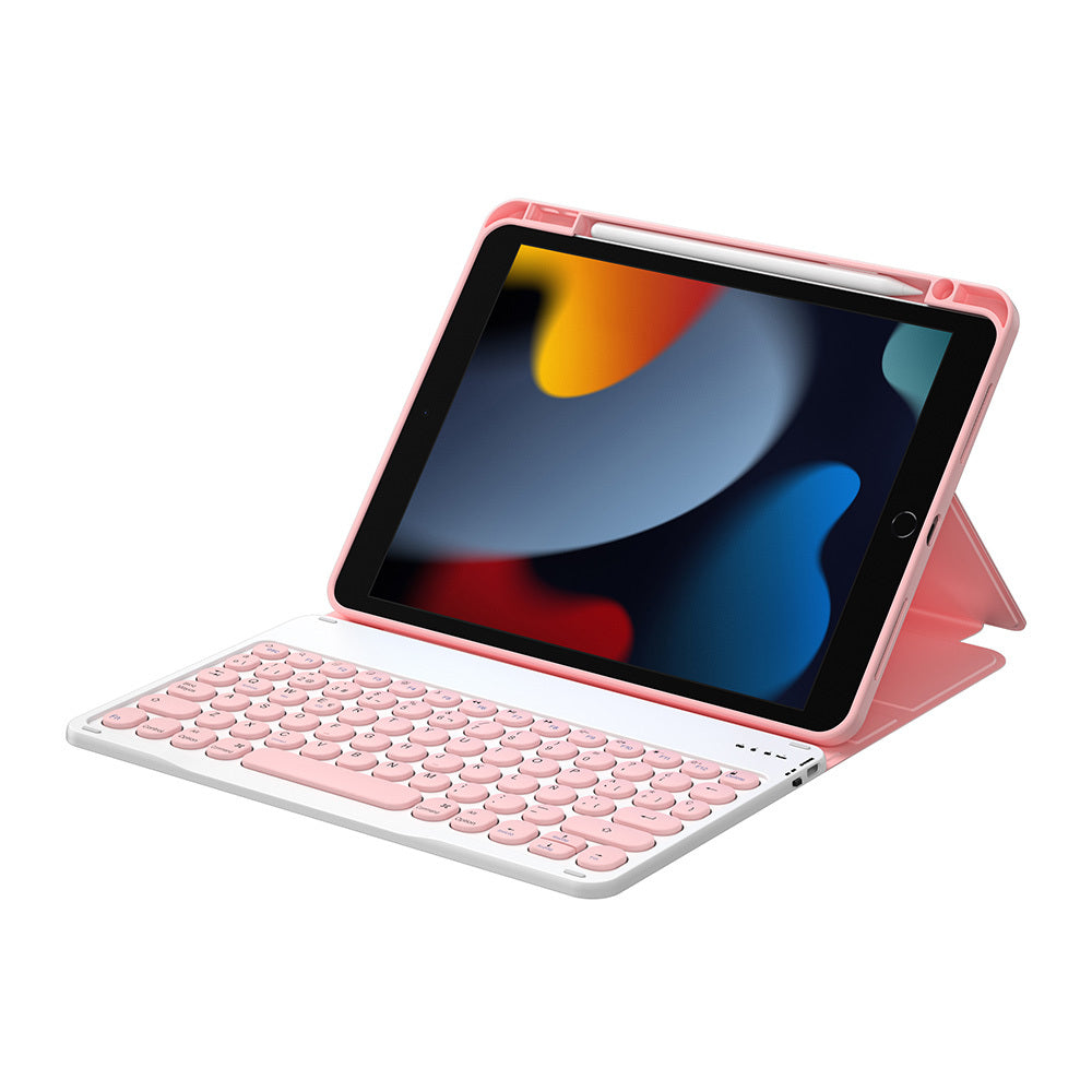 Apple iPad 10.2 2021 (9th Generation) Wiwu Protective Keyboard Case with Hidden Pen Compartment Pink