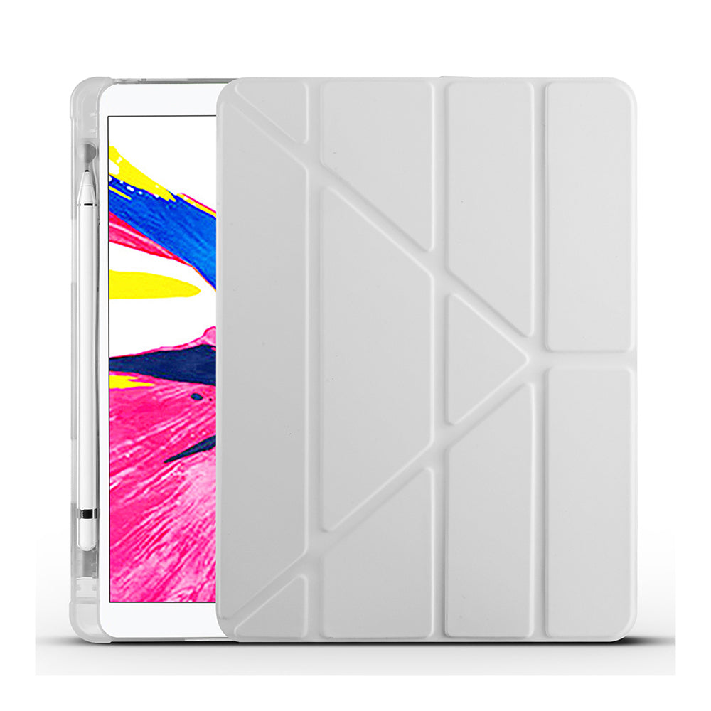 Apple iPad 10.2 (8th Generation) Case Zore Tri Folding Stand Case with Pencil Compartment Lilac