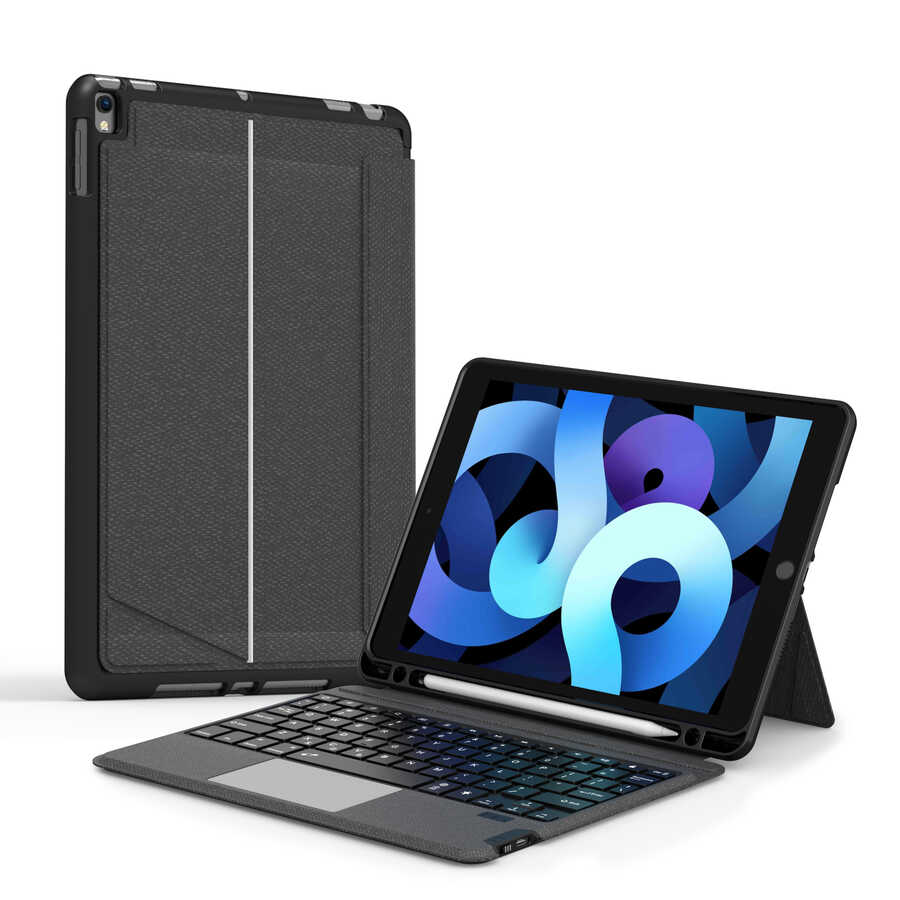 Apple iPad 10.2 (8th Generation) Wiwu Mag Touch Keyboard Stand Case Black