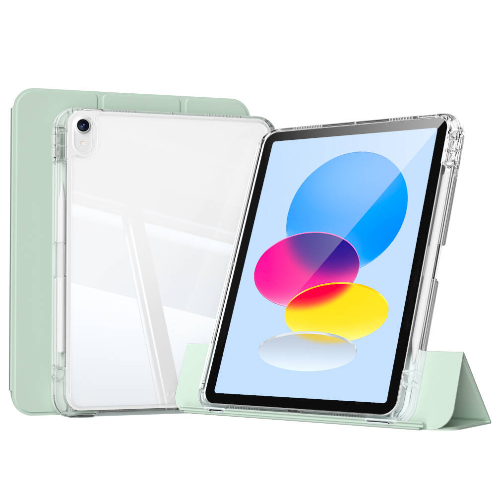 Apple iPad 10.9 2022 (10th Generation) Case Magnetic Detachable Airbag Zore Sliding Tablet Case Light Green