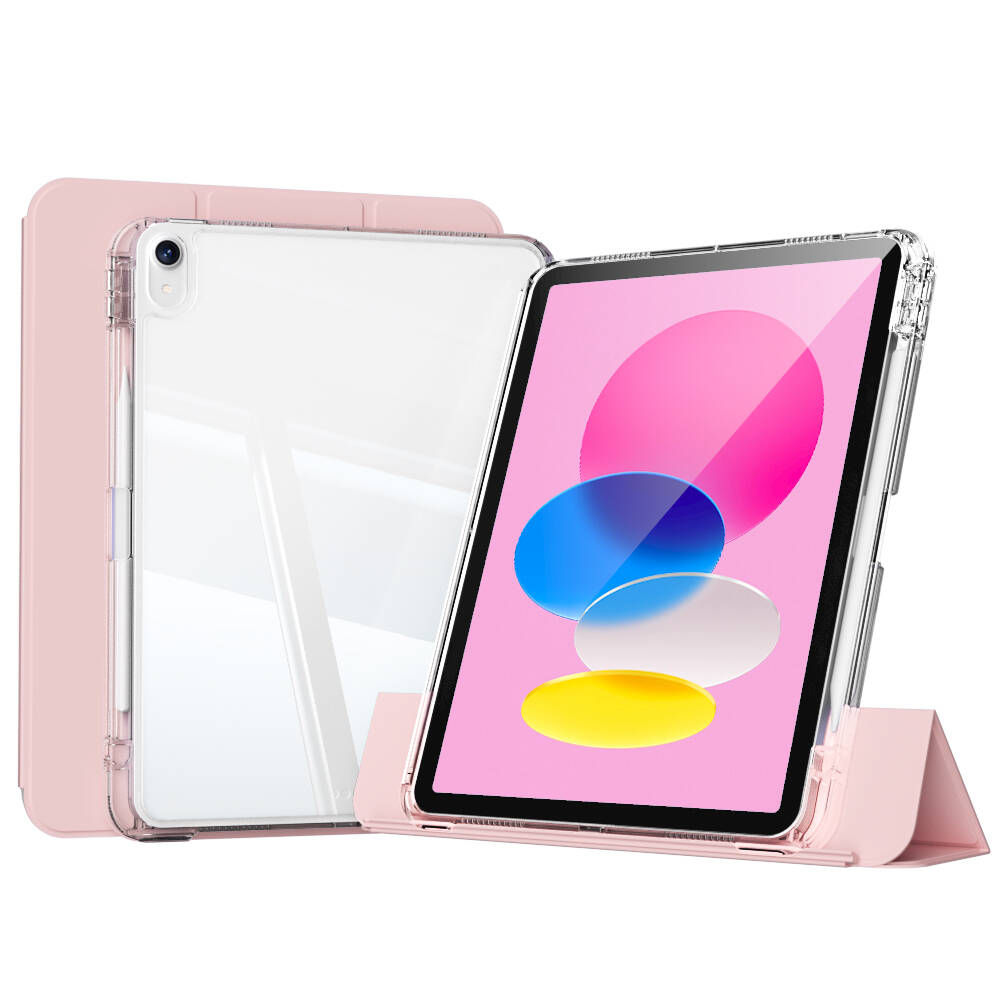 Apple iPad 11.Nesil 2025 Kılıf Magnetik Ayrılabilen Airbagli Zore Sliding Tablet Kılıfı Pembe