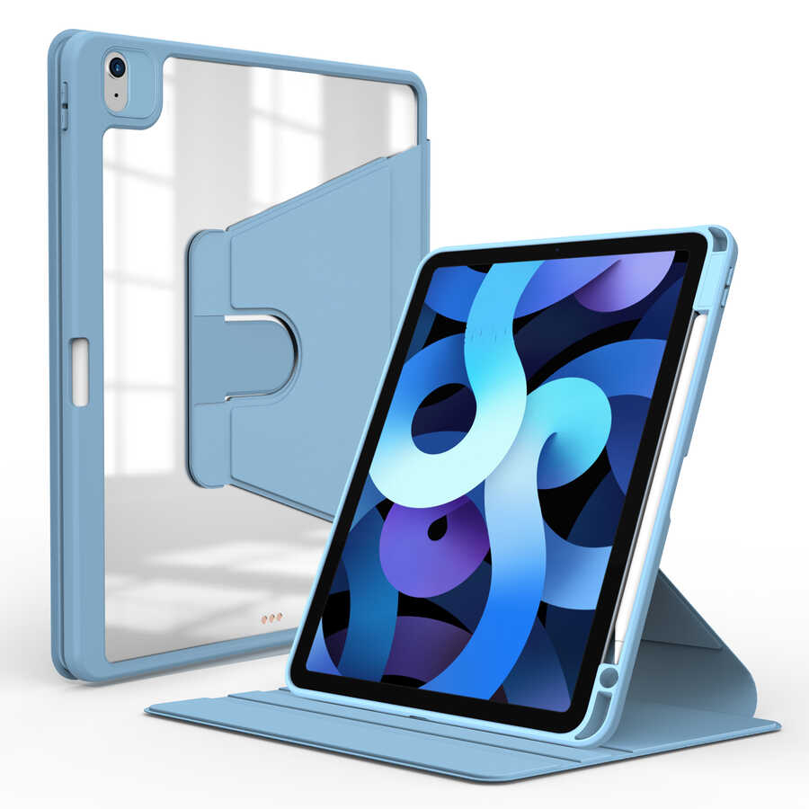 Apple iPad 11th Generation 2025 Case Zore Nylon Rotating Stand Case Blue Light