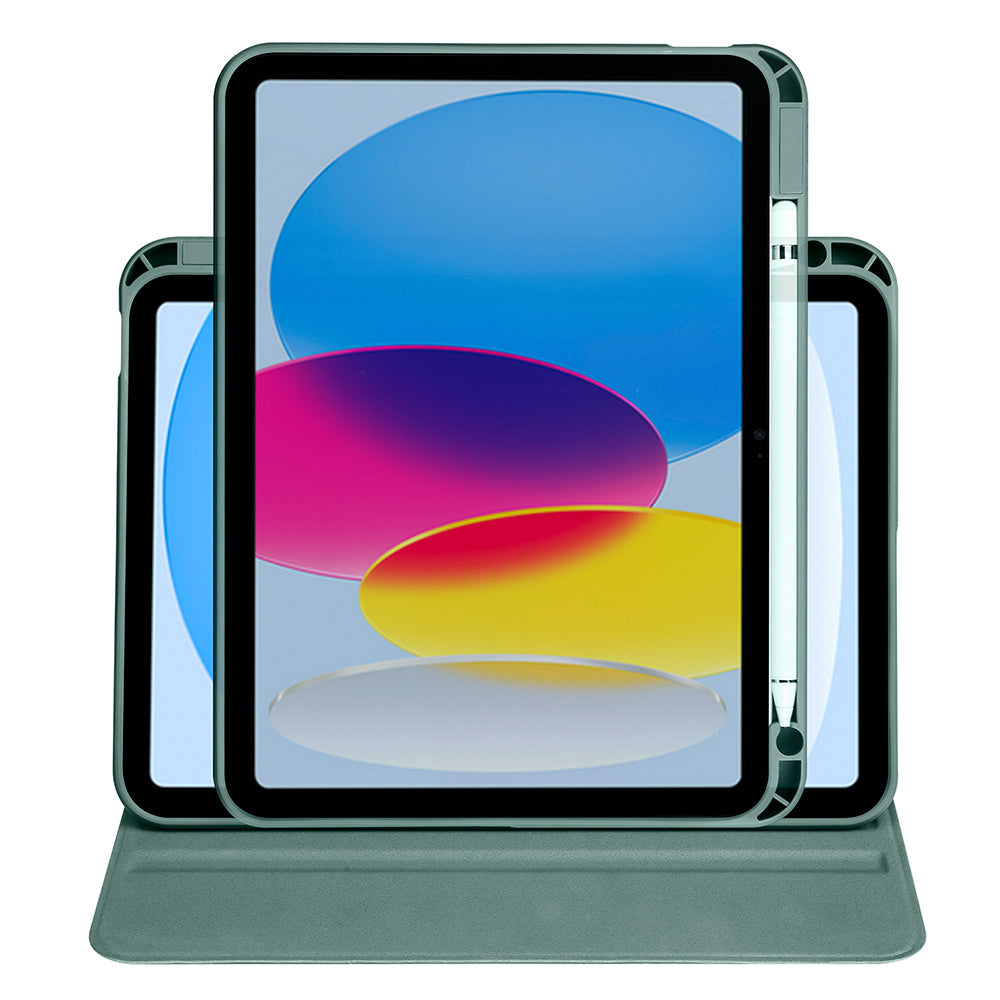 Apple iPad 11th Generation 2025 Case Zore Thermal Pen Compartment Rotating Stand Case Dark Green