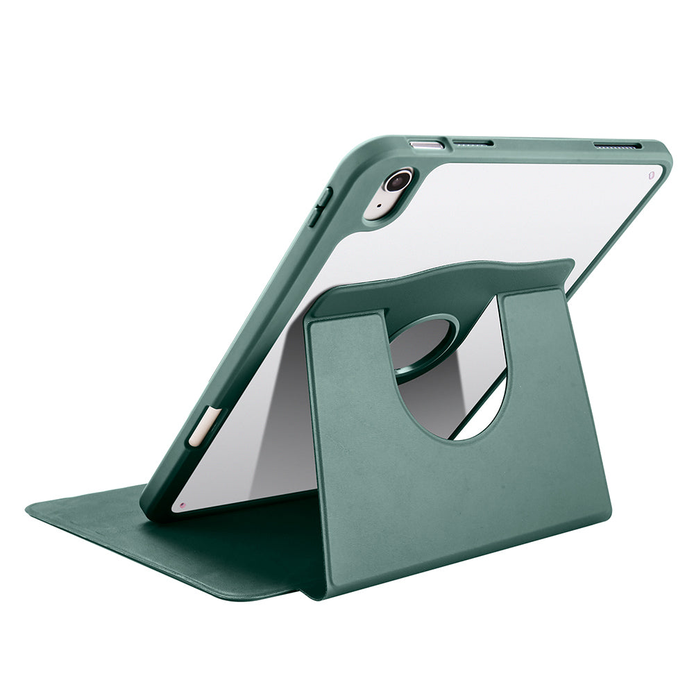 Apple iPad 11th Generation 2025 Case Zore Thermal Pen Compartment Rotating Stand Case Dark Green