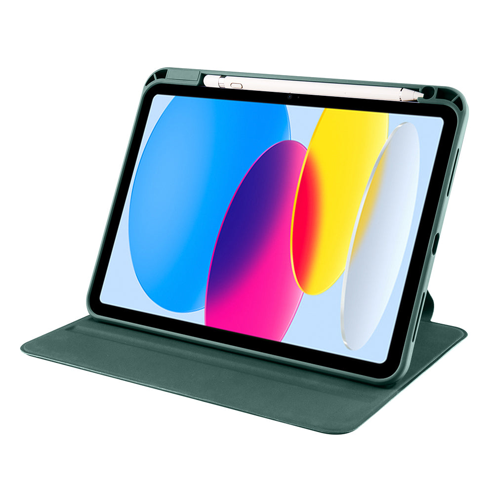 Apple iPad 11th Generation 2025 Case Zore Thermal Pen Compartment Rotating Stand Case Gray