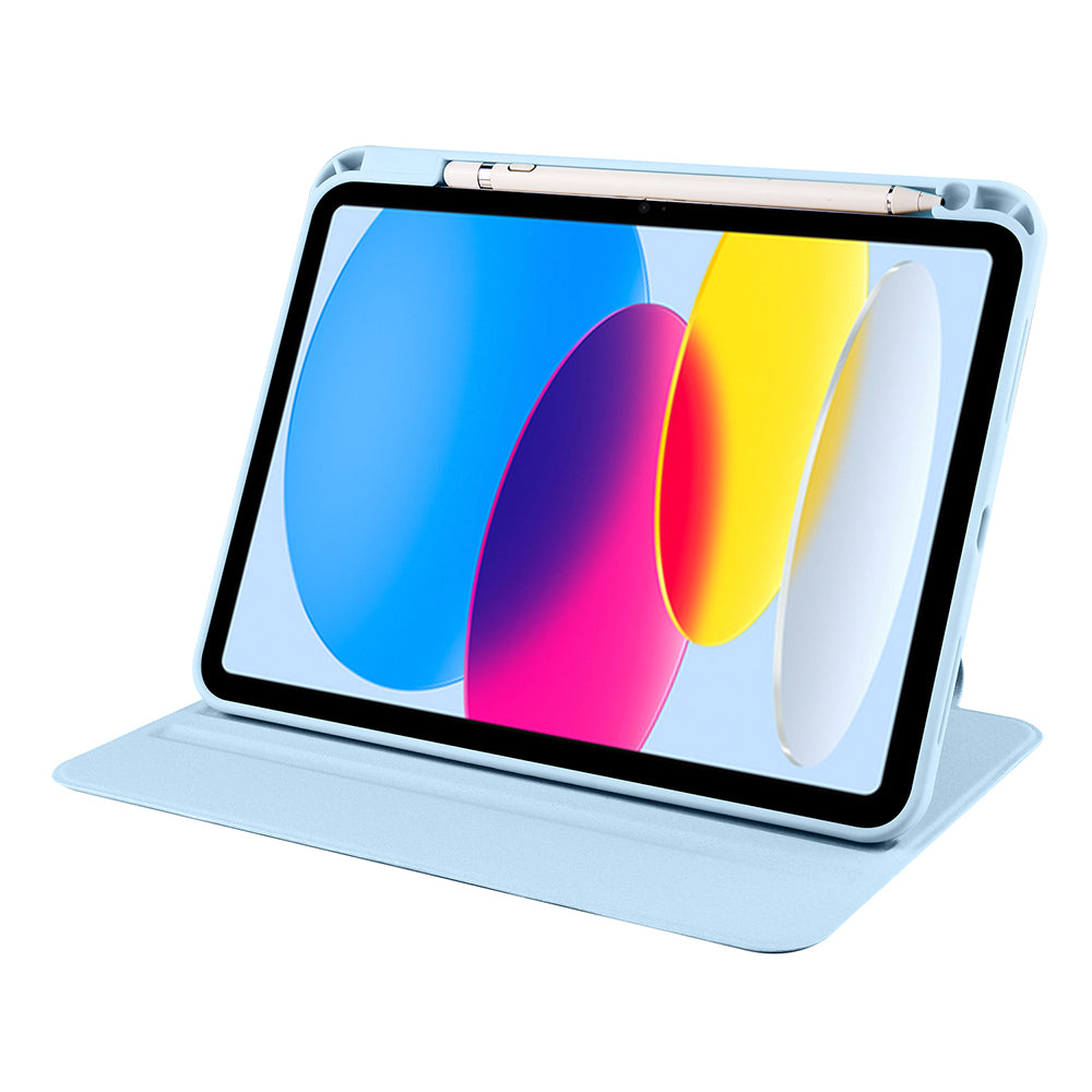 Apple iPad 11.Nesil 2025 Kılıf Zore Termik Kalem Bölmeli Dönebilen Standlı Kılıf Lavendery Gray