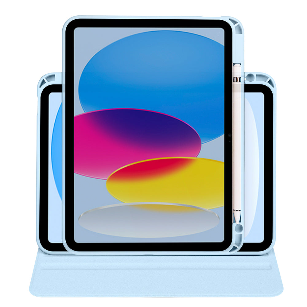 Apple iPad 11.Nesil 2025 Kılıf Zore Termik Kalem Bölmeli Dönebilen Standlı Kılıf Mavi