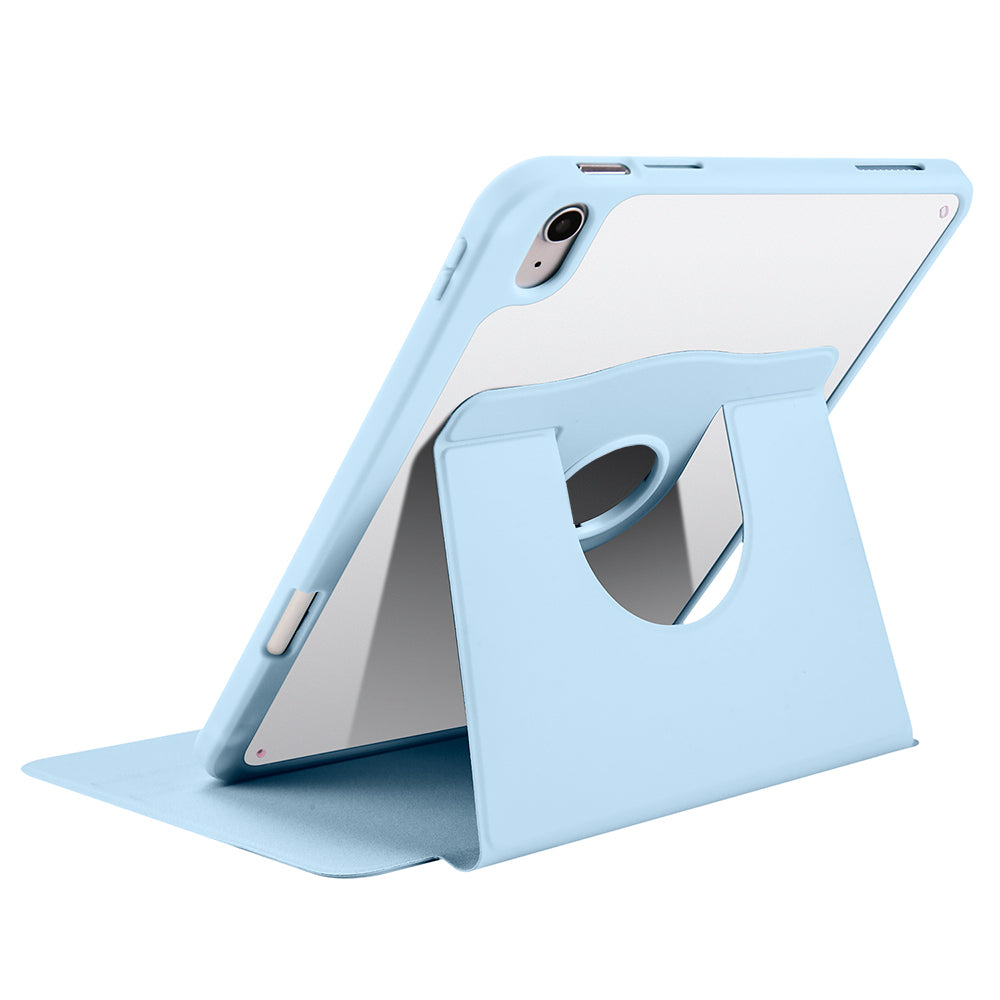 Apple iPad 11th Generation 2025 Case Zore Thermal Pen Compartment Rotating Stand Case Lavendery Gray