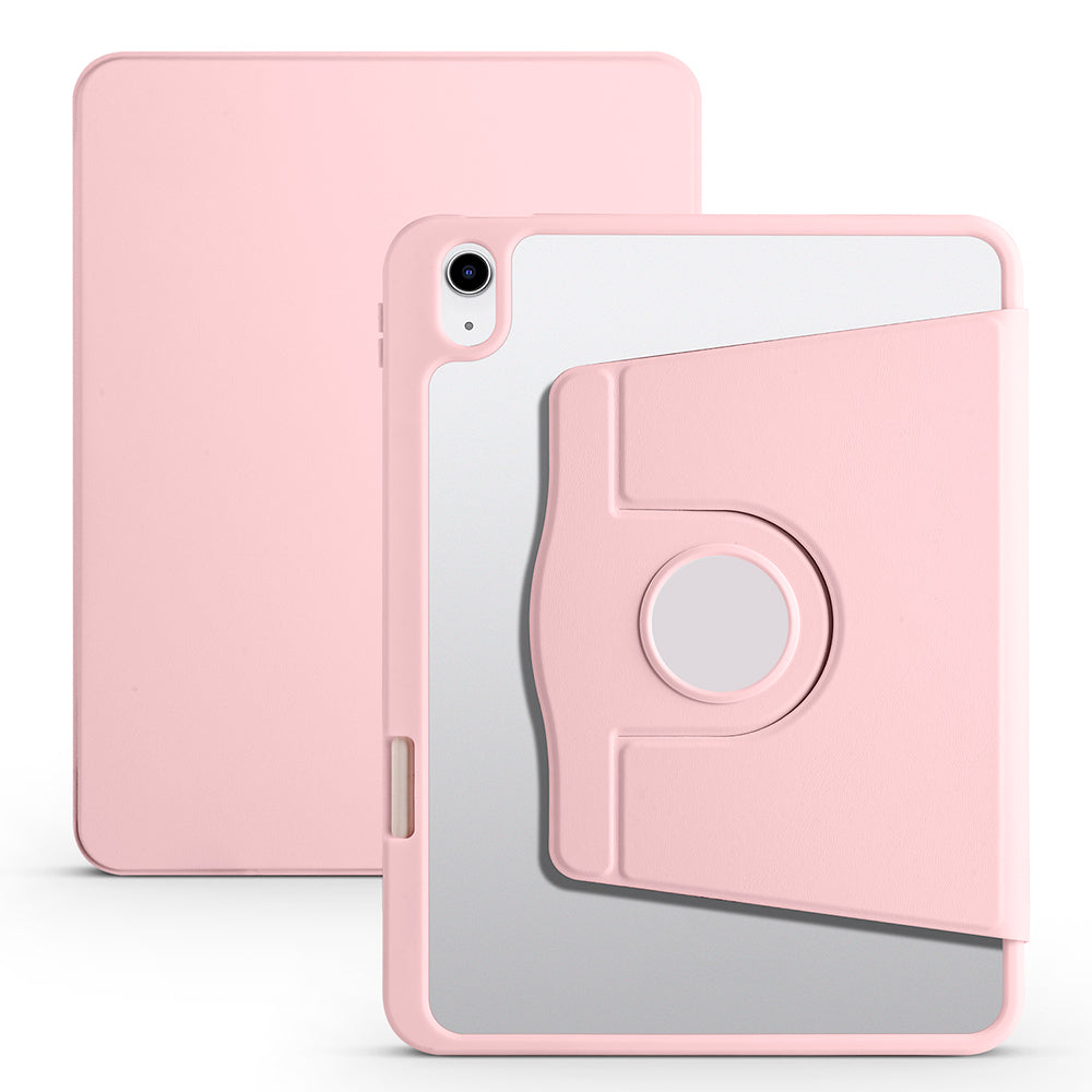 Apple iPad 11.Nesil 2025 Kılıf Zore Termik Kalem Bölmeli Dönebilen Standlı Kılıf Pembe