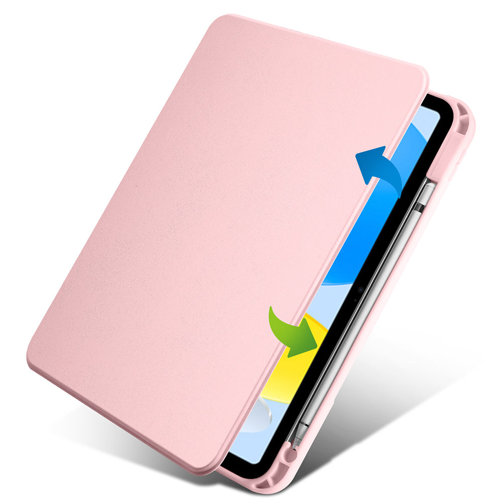 Apple iPad 11th Generation 2025 Case Zore Thermal Pen Compartment Rotating Stand Case Navy Blue