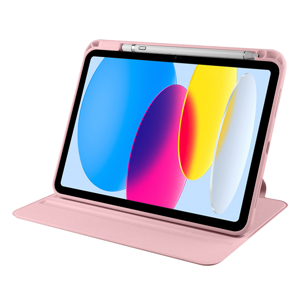 Apple iPad 11th Generation 2025 Case Zore Thermal Pen Compartment Rotating Stand Case Lilac