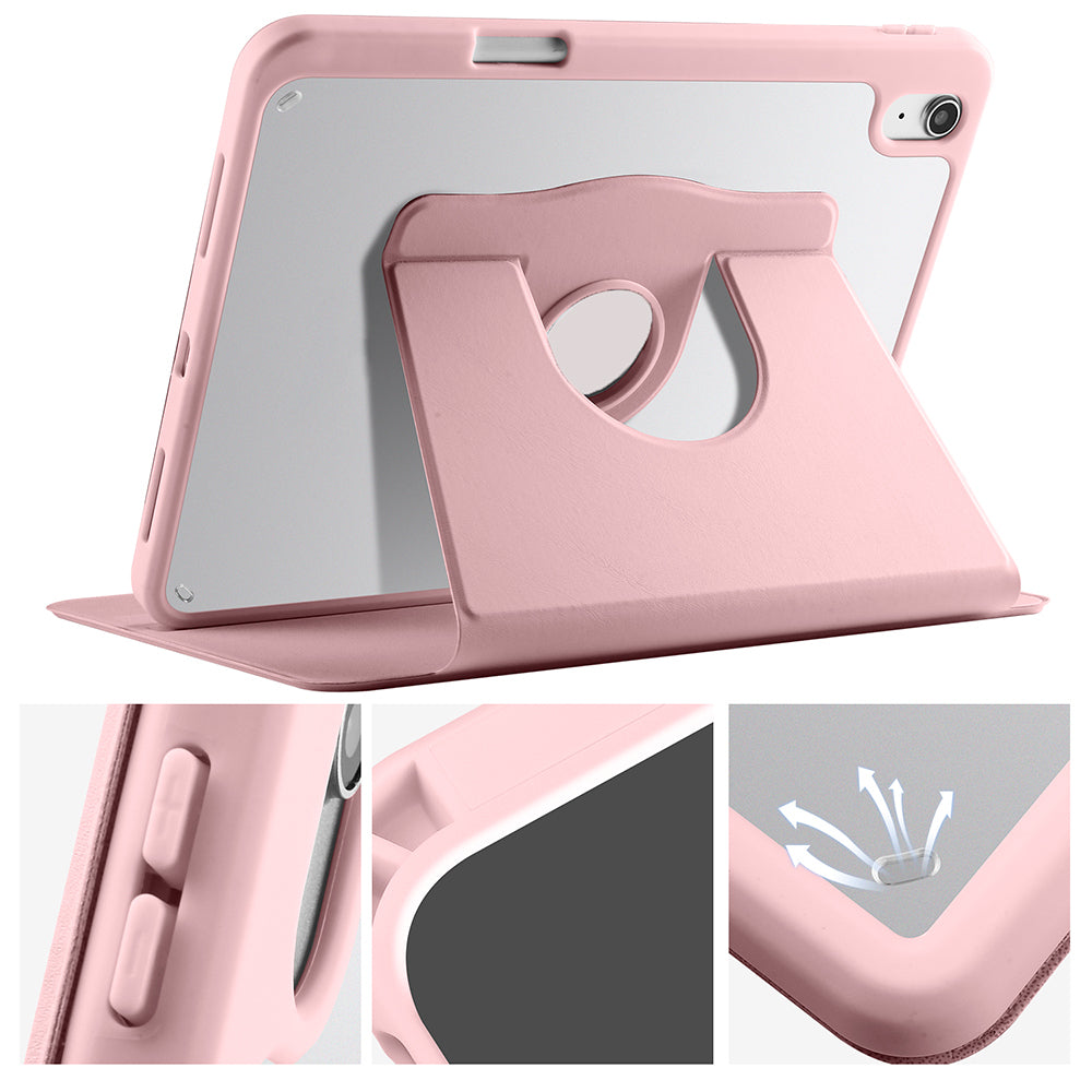 Apple iPad 11th Generation 2025 Case Zore Thermal Pen Compartment Rotating Stand Case Navy Blue