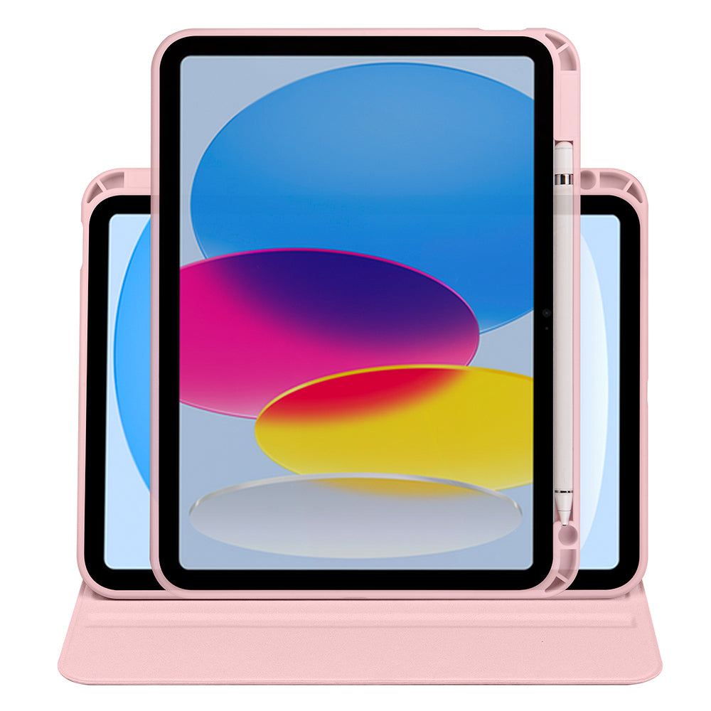 Apple iPad 11th Generation 2025 Case Zore Thermal Pen Compartment Rotating Stand Case Blue
