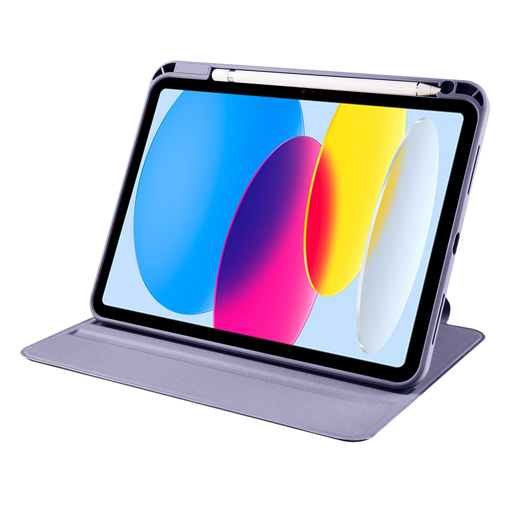 Apple iPad 11.Nesil 2025 Kılıf Zore Termik Kalem Bölmeli Dönebilen Standlı Kılıf Gri